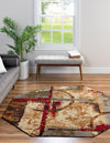 Bistro Lounge Collection Area Rug -  FlatWhite Octagon Multi  lifestyle 26