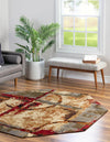 Bistro Lounge Collection Area Rug -  FlatWhite Octagon Multi  lifestyle 33