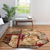 Bistro Lounge Collection Area Rug -  FlatWhite Octagon Multi  lifestyle 102