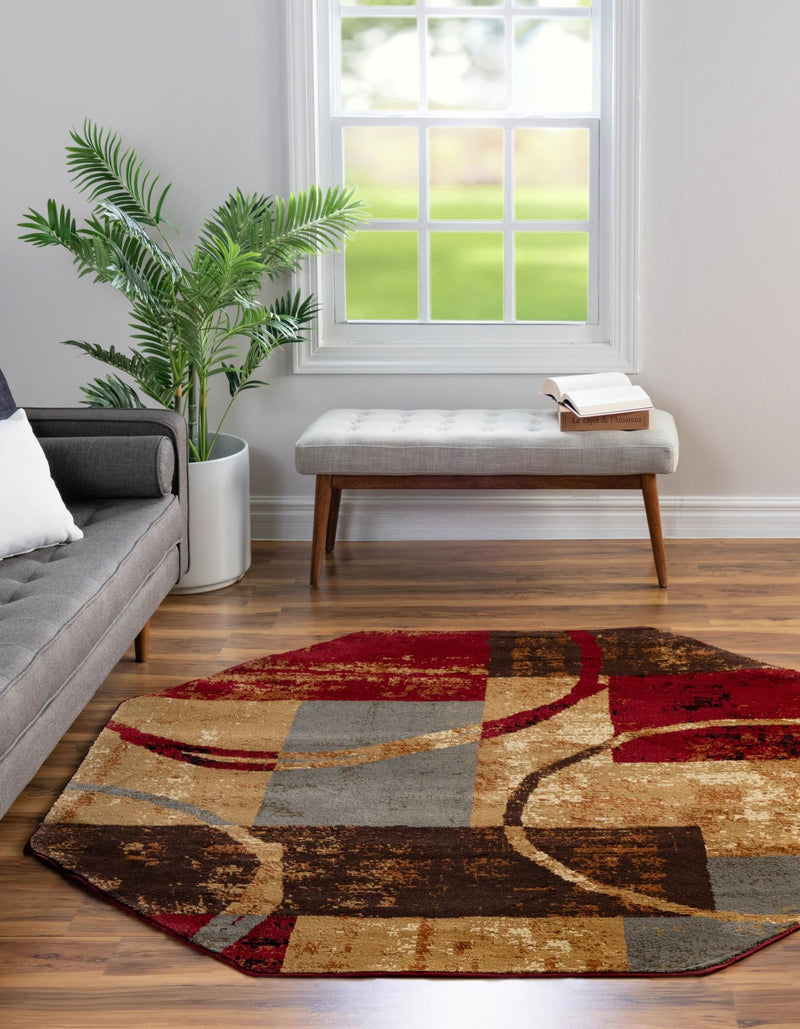 Bistro Lounge Collection Area Rug -  Ristretto Octagon Multi  lifestyle 28