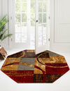 Bistro Lounge Collection Area Rug -  Ristretto Octagon Multi  lifestyle 42