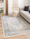 Mykonos Manor Collection Area Rug - Delos Rectangle Blue  lifestyle 2