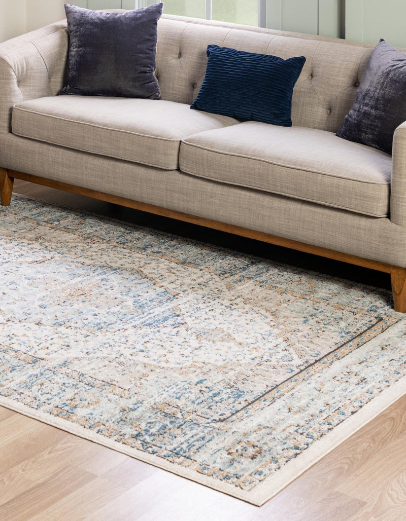 Mykonos Manor Collection Area Rug - Delos Rectangle Blue  lifestyle 4