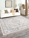 Mykonos Manor Collection Area Rug - Delos Square Blue  lifestyle 32