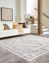 Mykonos Manor Collection Area Rug - Delos Square Blue  lifestyle 40