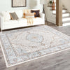 Mykonos Manor Collection Area Rug - Delos Square Blue  lifestyle 114