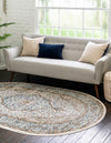 Mykonos Manor Collection Area Rug - Delos Oval Blue  lifestyle 41