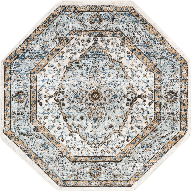 Mykonos Manor Collection Area Rug - Delos Octagon Blue  lifestyle 25