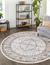 Mykonos Manor Collection Area Rug - Delos Round Ivory  lifestyle 36