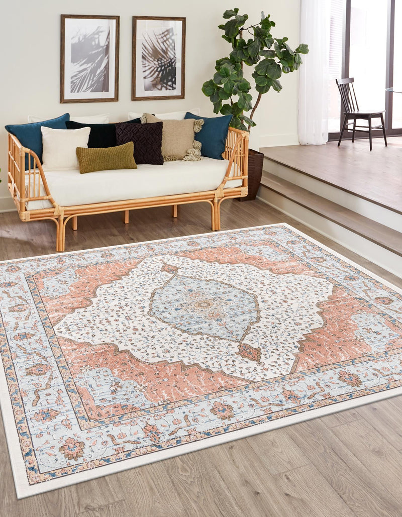 Mykonos Manor Collection Area Rug - Delos Square Ivory  lifestyle 37