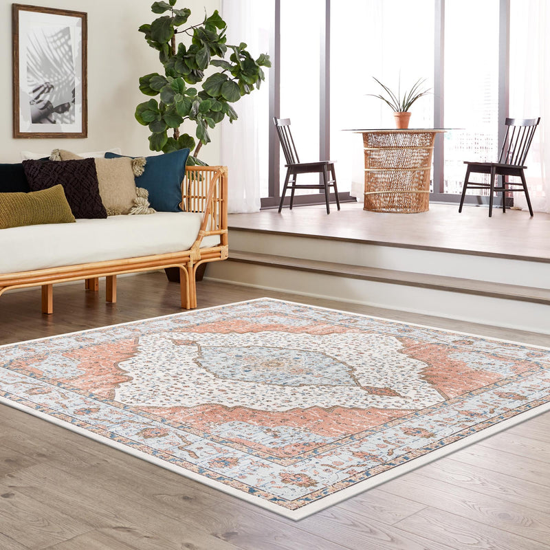 Mykonos Manor Collection Area Rug - Delos Square Ivory  lifestyle 124