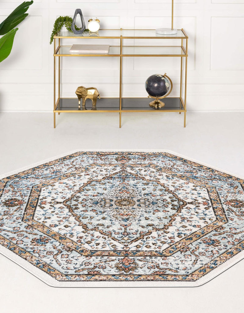 Mykonos Manor Collection Area Rug - Delos Octagon Ivory  lifestyle 39