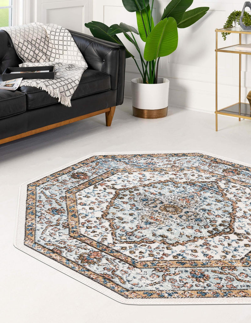 Mykonos Manor Collection Area Rug - Delos Octagon Ivory  lifestyle 47