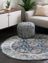 Mykonos Manor Collection Area Rug -  Paros Round Blue  lifestyle 58