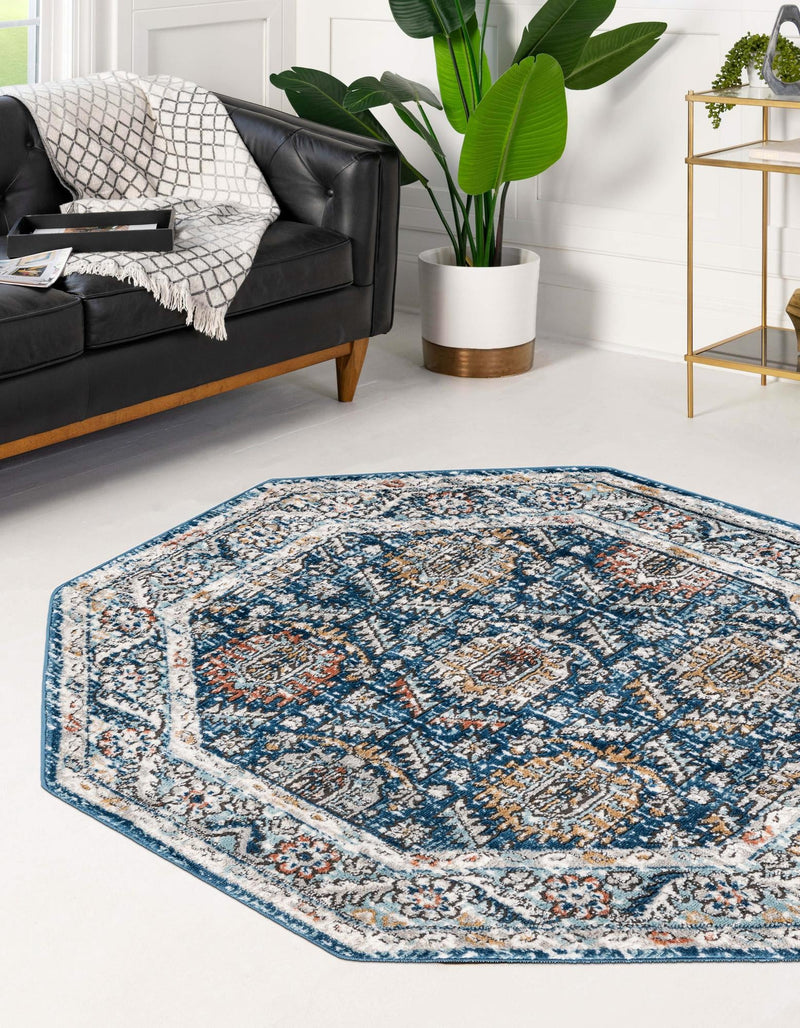 Mykonos Manor Collection Area Rug -  Paros Octagon Blue  lifestyle 59