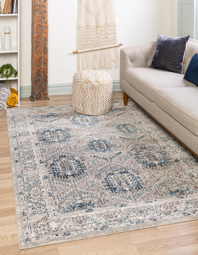 Mykonos Manor Collection Area Rug -  Paros Rectangle Gray  lifestyle 4