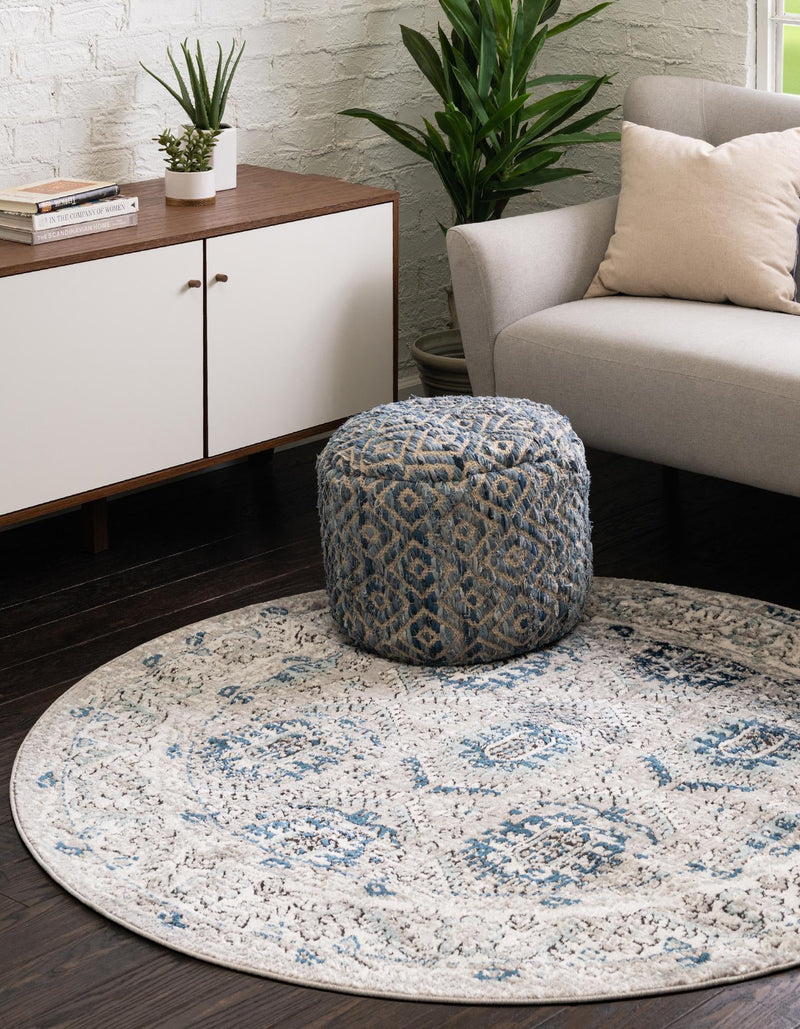 Mykonos Manor Collection Area Rug -  Paros Round Gray  lifestyle 54