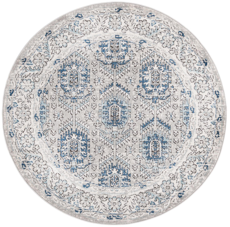 Mykonos Manor Collection Area Rug -  Paros Round Gray  lifestyle 30