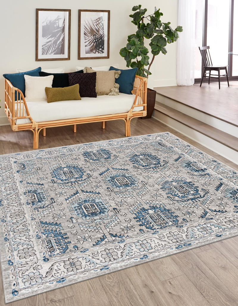 Mykonos Manor Collection Area Rug -  Paros Square Gray  lifestyle 43