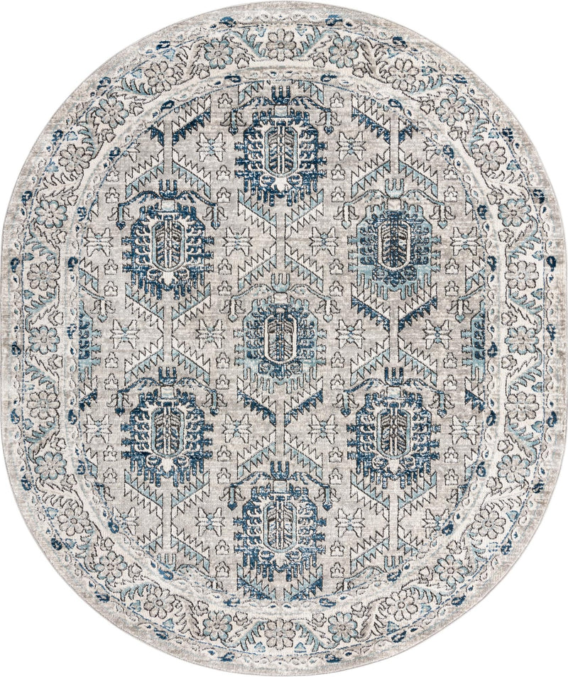 Mykonos Manor Collection Area Rug -  Paros Oval Gray  lifestyle 32