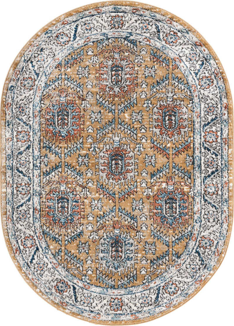 Mykonos Manor Collection Area Rug -  Paros Oval Mustard Yellow  lifestyle 39