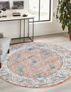 Mykonos Manor Collection Area Rug -  Paros Round Salmon Pink  lifestyle 53