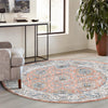 Mykonos Manor Collection Area Rug -  Paros Round Salmon Pink  lifestyle 159