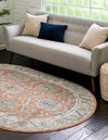 Mykonos Manor Collection Area Rug -  Paros Oval Salmon Pink  lifestyle 87