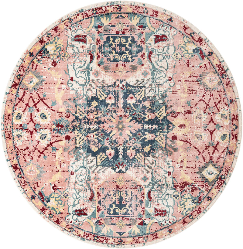 Savannah Elegance Collection Area Rug -  Azalea Round Pink  lifestyle 36