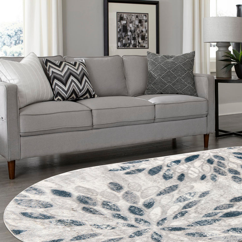 Savannah Elegance Collection Area Rug -  Riverfront Oval Gray  lifestyle 121