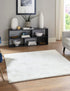 Solid Shag Seaside Collection Area Rug - Azure Cove (Snow White)