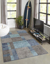 Autumn Meadow Collection Area Rug -  Sycamoreside (Blue Gray) Rectangle Blue Gray  lifestyle 2