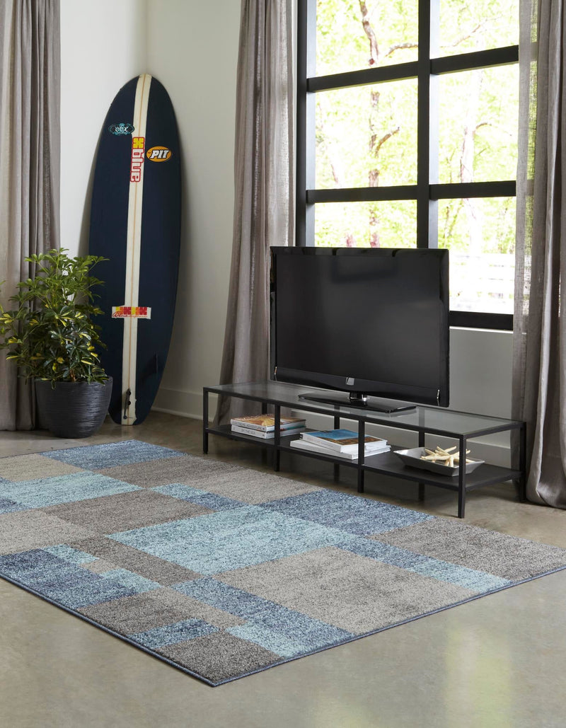 Autumn Meadow Collection Area Rug -  Sycamoreside (Blue Gray) Rectangle Blue Gray  lifestyle 3