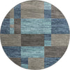 Autumn Meadow Collection Area Rug -  Sycamoreside (Blue Gray) Round Blue Gray  lifestyle 14