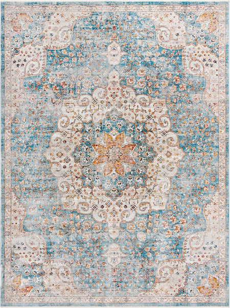 Coastal Haven Collection Area Rug - Seabreeze (Blue)