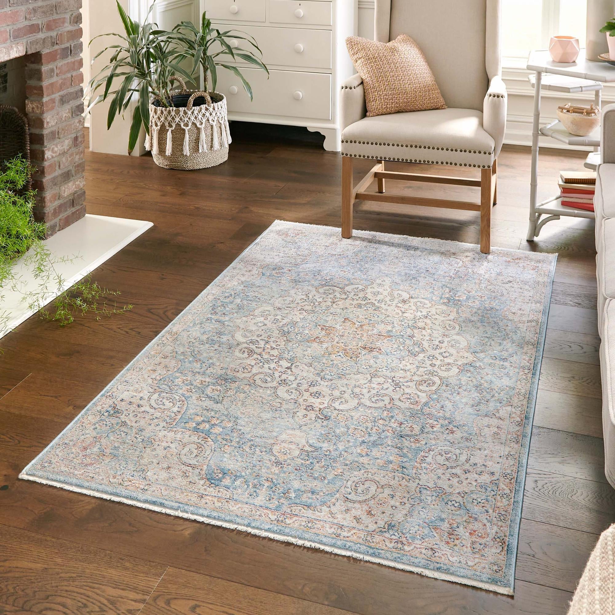 Coastal Haven Collection Area Rug - Seabreeze (Blue)