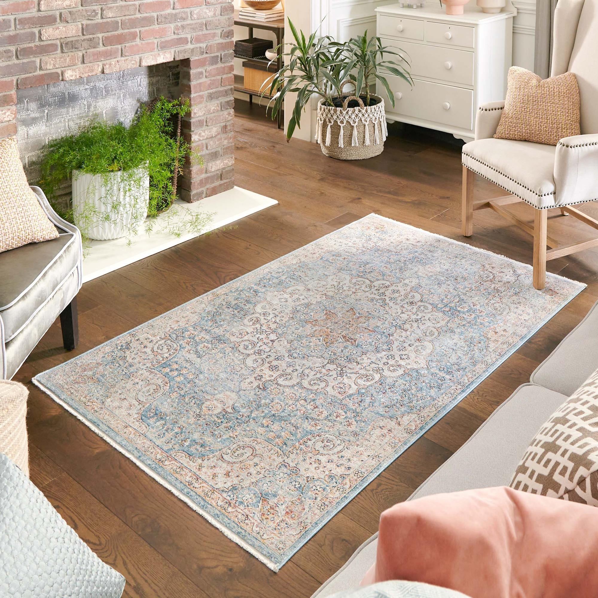 Coastal Haven Collection Area Rug - Seabreeze (Blue)