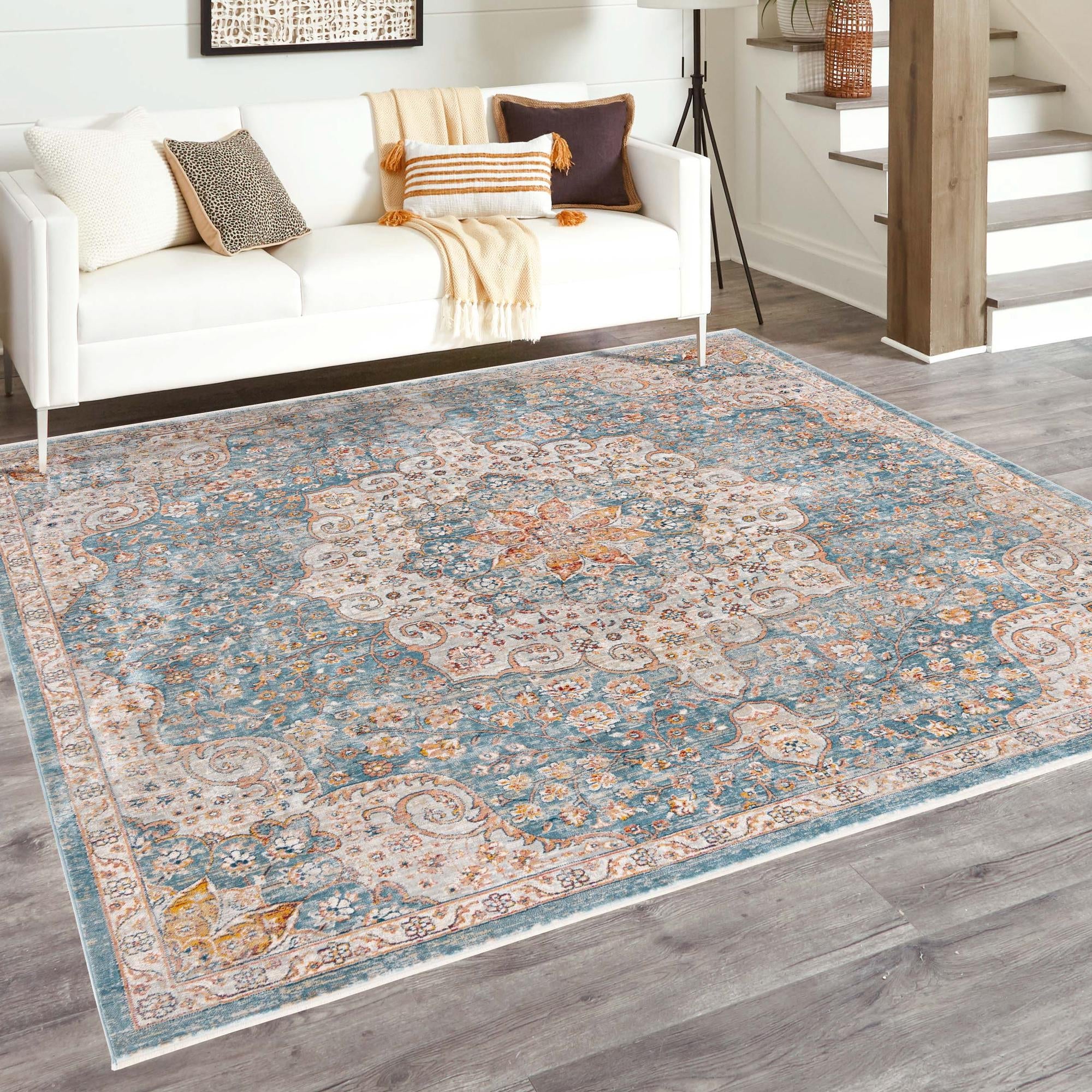 Coastal Haven Collection Area Rug - Seabreeze (Blue)