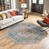 Coastal Haven Collection Area Rug - Seabreeze (Blue) Octagon Blue  lifestyle 56