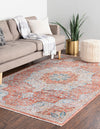 Coastal Haven Collection Area Rug - Seabreeze (Red) Rectangle Red  lifestyle 3