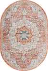 Coastal Haven Collection Area Rug - Seabreeze (Red) Oval Red  lifestyle 18