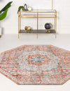 Coastal Haven Collection Area Rug - Seabreeze (Red) Octagon Red  lifestyle 24