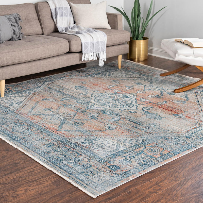 Coastal Haven Collection Area Rug -  Marina Square Multi  lifestyle 169