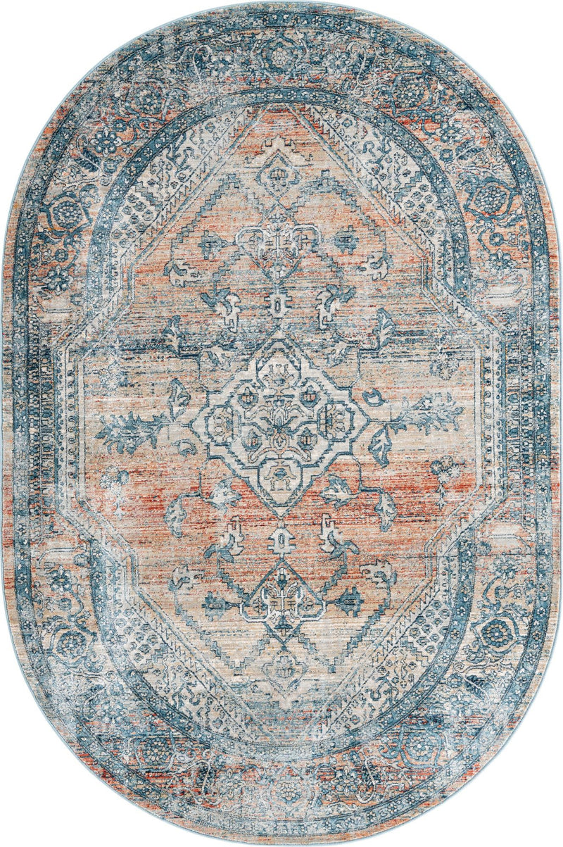 Coastal Haven Collection Area Rug -  Marina Oval Multi  lifestyle 45