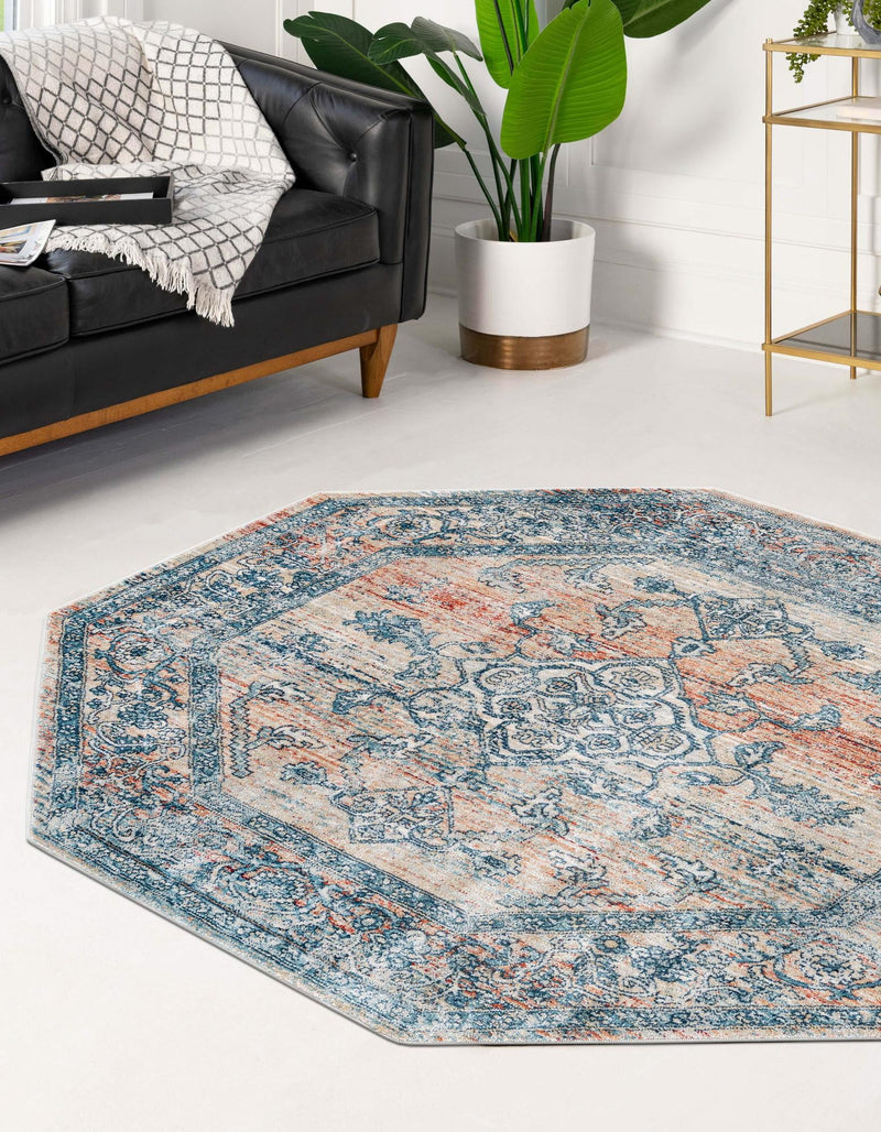 Coastal Haven Collection Area Rug -  Marina Octagon Multi  lifestyle 76