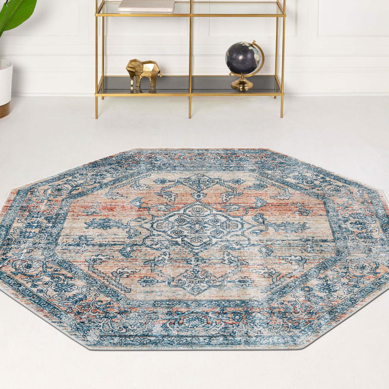 Coastal Haven Collection Area Rug -  Marina Octagon Multi  lifestyle 92