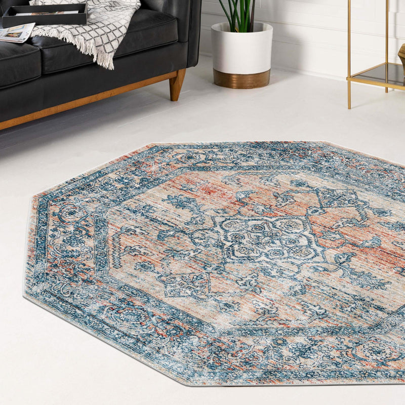 Coastal Haven Collection Area Rug -  Marina Octagon Multi  lifestyle 101