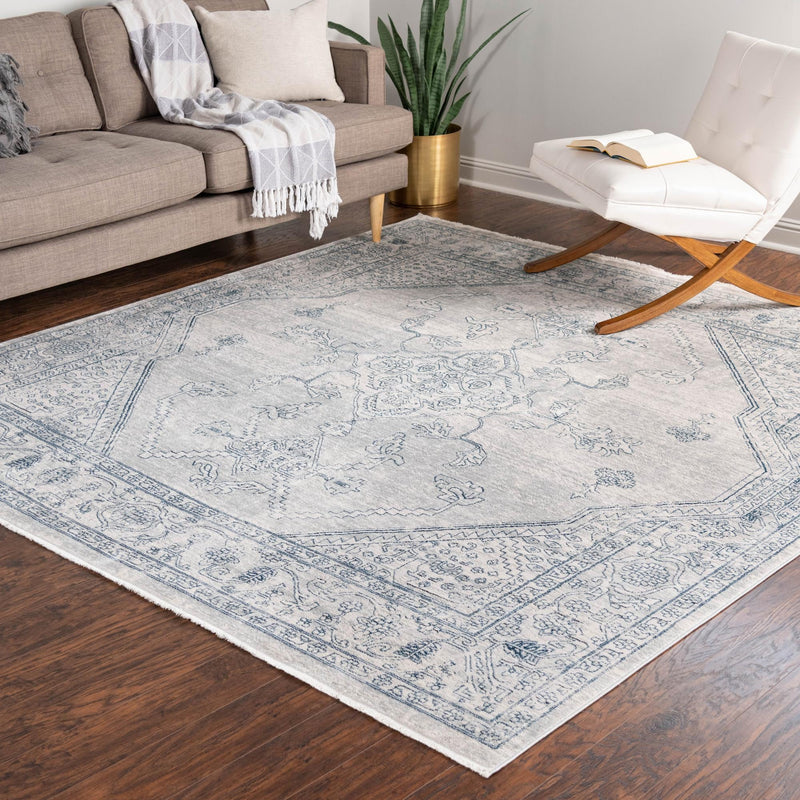 Coastal Haven Collection Area Rug -  Marina Square Gray  lifestyle 102