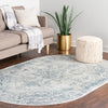 Coastal Haven Collection Area Rug -  Marina Oval Gray  lifestyle 167