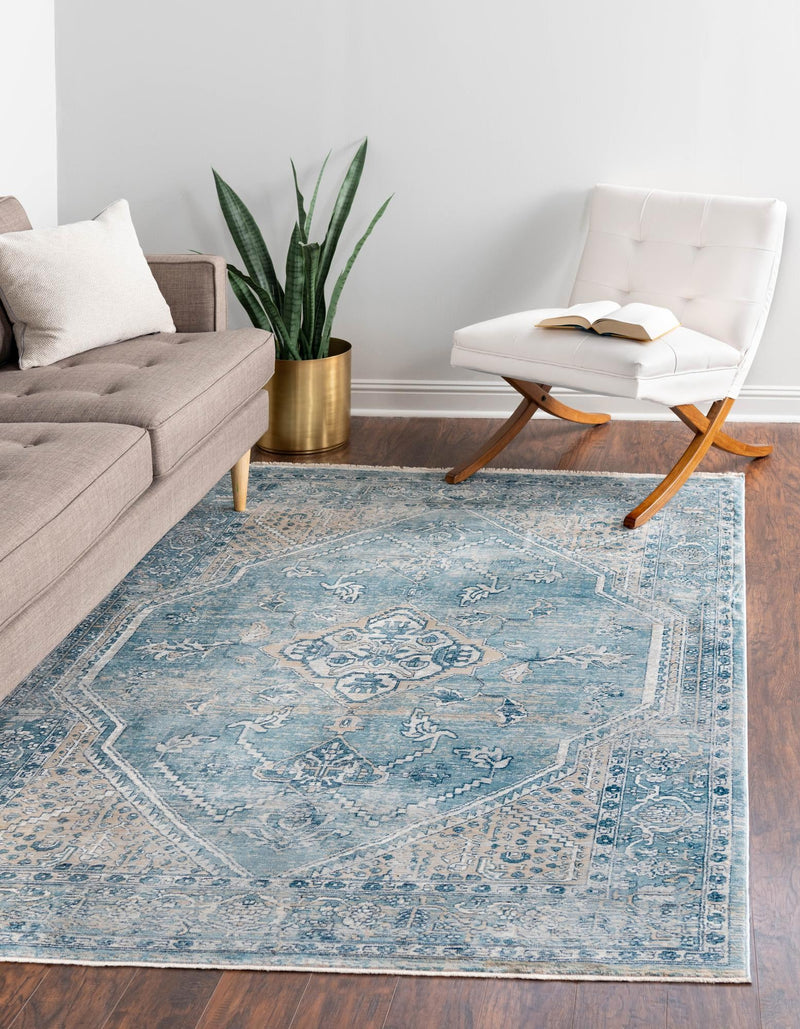 Coastal Haven Collection Area Rug -  Marina Rectangle Blue  lifestyle 5